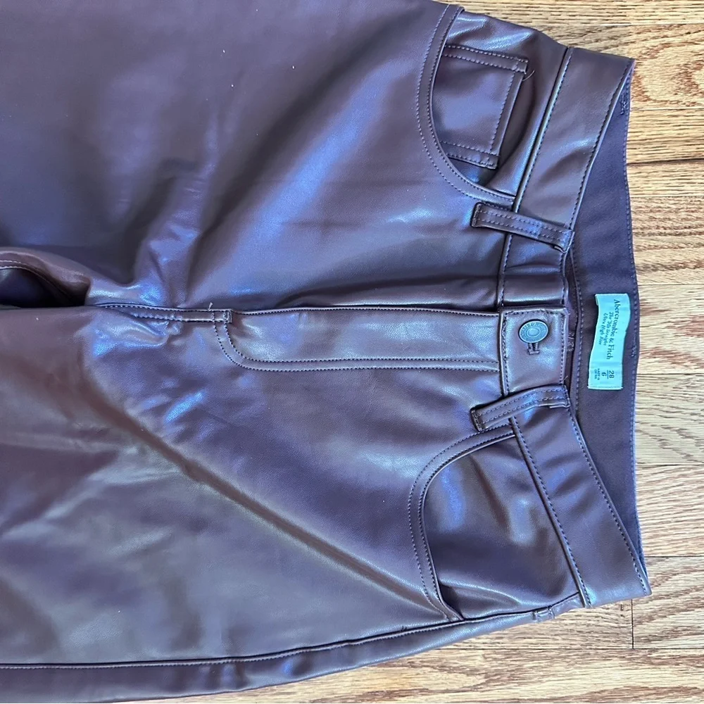 Abercrombie & Fitch Chocolate Faux Leather Pants